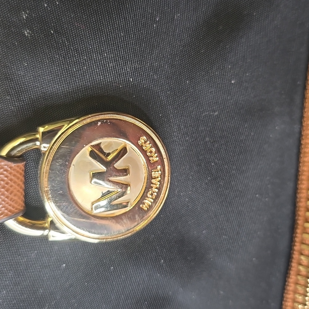 Michael Kors Black Nylon Crossbody with Brown Leather Trim - Picture 2 of 5
